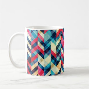 hipster zigzag naadloos patroon met grijpeffect koffiemok