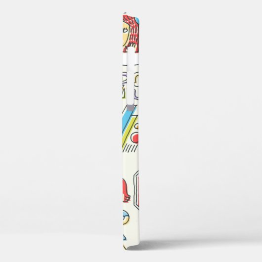 Hipster zwaaide hand getekende kleurrijke doedelse Case-Mate iPhone case (Achterkant / Links)