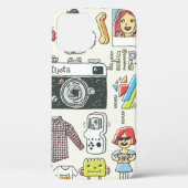 Hipster zwaaide hand getekende kleurrijke doedelse Case-Mate iPhone case (Achterkant)