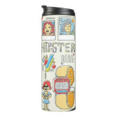 Hipster zwaaide hand getekende kleurrijke doedelse thermosbeker (Geroteerd rechts)