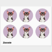 Hipster Zwart-wit jas Chihuahua Sticker (Vel)