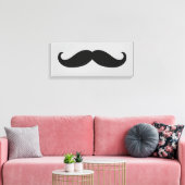 Hipster zwarte snor canvas afdruk (Insitu (Woonkamer))