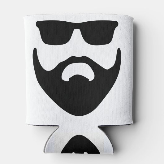 hipsterbaard en zonnebril blikjeskoeler (Achterkant)