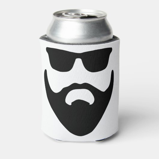 hipsterbaard en zonnebril blikjeskoeler (Blikje Achterkant)