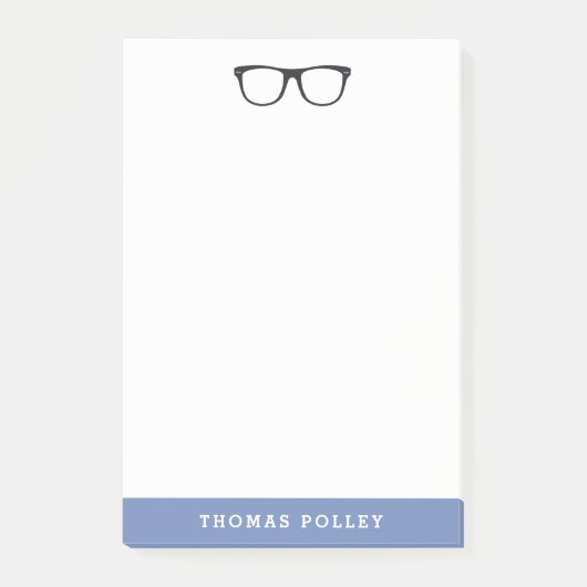 Hipsterbril gepersonaliseerd post-it Notitieblok Post-it® Notes (Voorkant)