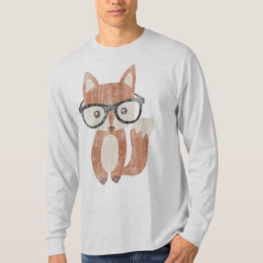  Hipsterbril Schattige Baby Fox T-shirt (Voorkant)