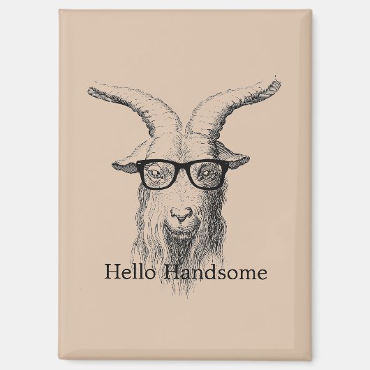 Hipstergeit met Bril Magneet (Voorkant)