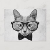 hipsterkat briefkaart (Voorkant)