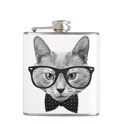 hipsterkat heupfles (Voorkant)