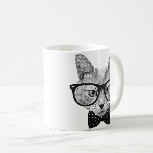  hipsterkat koffiemok (Voorkant rechts)
