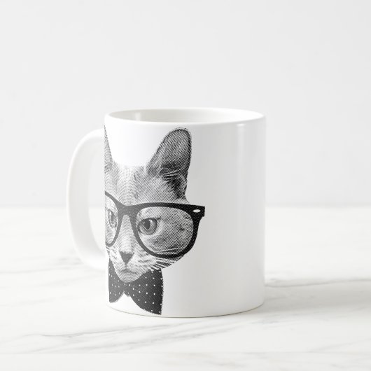  hipsterkat koffiemok (Voorkant links)