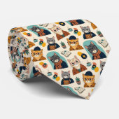 Hipsterkat met Oogbril Illustraties Stropdas (Opgerold)