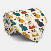 Hipsterkat met Oogbril Illustraties Stropdas (Opgerold)
