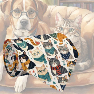 Hipsterkat met Oogbril Illustraties Stropdas
