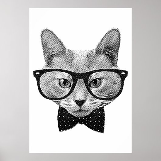  hipsterkat poster (Voorkant)