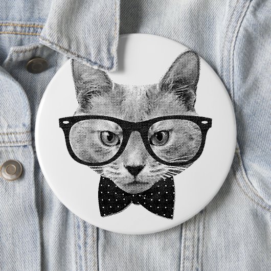  hipsterkat ronde button 6,0 cm (In situ)