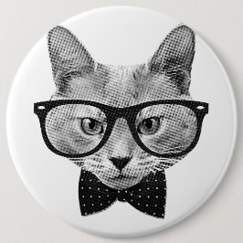 hipsterkat ronde button 6,0 cm