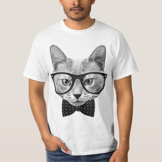  hipsterkat t-shirt (Voorkant)
