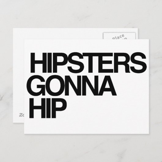 Hipsters gaan hip briefkaart (Voorkant / Achterkant)
