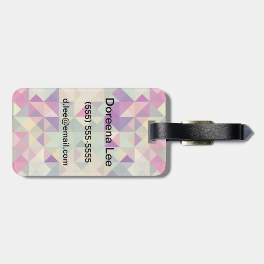  Hipsters Geometric Pattern. Bagagelabel (Achterkant horizontaal)