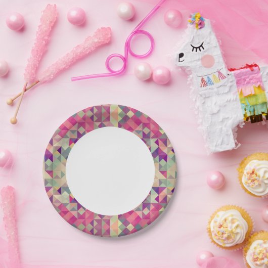 Hipsters Geometric Pattern. Papieren Bordje (Feest)