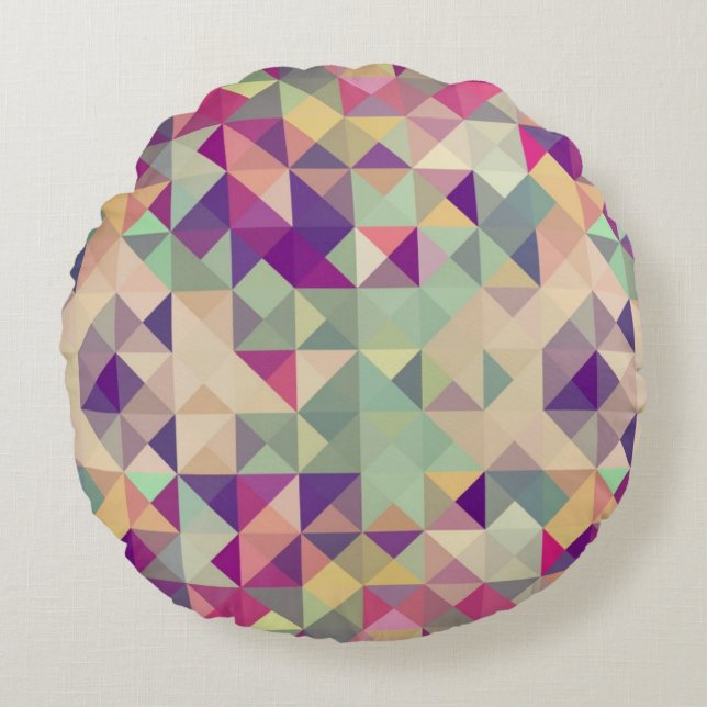  Hipsters Geometric Pattern. Rond Kussen (Voorkant)