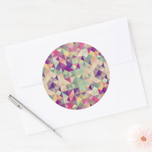  Hipsters Geometric Pattern. Ronde Sticker (Envelop)