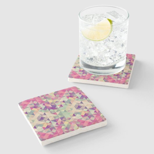  Hipsters Geometric Pattern. Stenen Onderzetter (Zijkant)