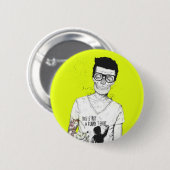 Hipsters niet dood ronde button 5,7 cm (Voorkant /achterkant)