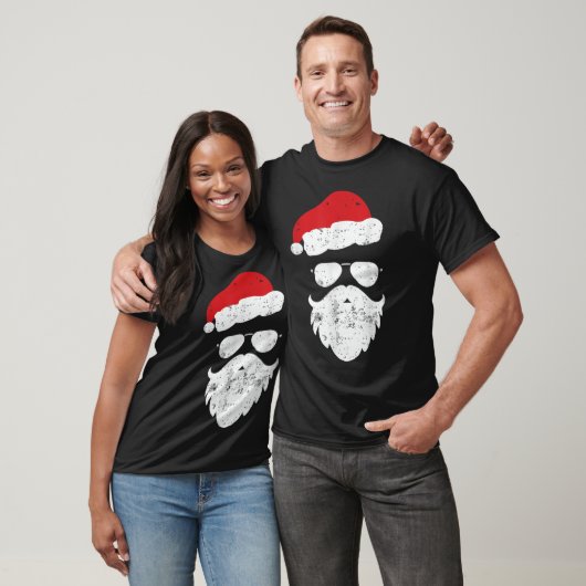 Hipsters Santa Beard Aviator Sunbril Xmas Chris T-shirt (Unisex)
