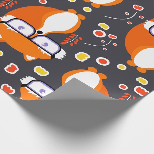 Hipstervossen Cadeaupapier (Hoek)