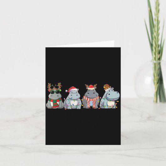 Hiptamuses Christmas Lights Cute Hip Christmas Kaart (Voorkant)