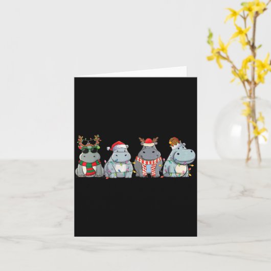 Hiptamuses Christmas Lights Cute Hip Christmas  Kaart (Gele Bloem)