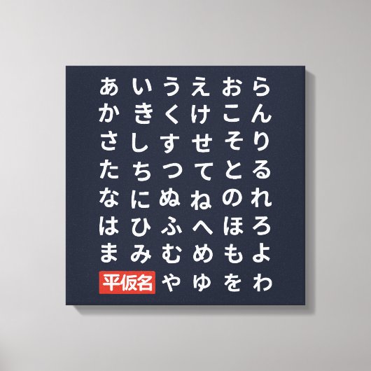 Hiragana Canvas Afdruk (Voorkant)