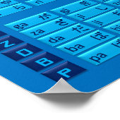 Hiragana Japans alfabet Poster (blauw/blauw) (Hoek)