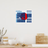Hiragana Japans alfabet Poster (vlag/blauw) (Keuken)