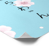 Hiragana Katakana Japans Sakura Blossom Poster (Hoek)