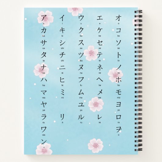 Hiragana Katakana Sakura Blossom Japanse Student Notitieboek (Achterkant)