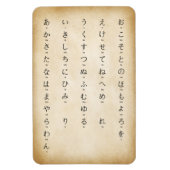 Hiragana met Japanse Romaji-tekens verouderd Magneet (Verticaal)