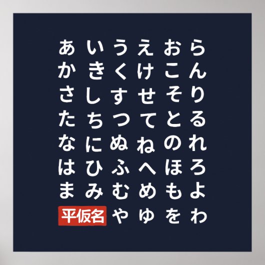 Hiragana Poster (Voorkant)