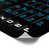 Hiragana-Poster - Japans alfabet (zwart/zwart) Poster (Hoek)