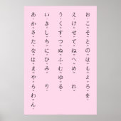 Hiragana With Romaji Learn Japanese Characters Poster (Voorkant)