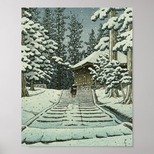 Hiraizumi Hall of the Golden Hue - Hasui Kawase Poster (Voorkant)