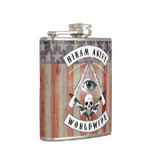 Hiram Abiff Biker-kolf voor vrijmetselaars Heupfles (Rechts)