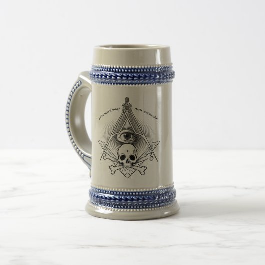 Hiram Abiff Freemason Beer Stein Bierpul (Voorkant links)