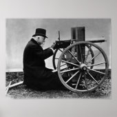 Hiram Maxim vuurt zijn Maxim Machine Pistool - 188 Poster (Voorkant)