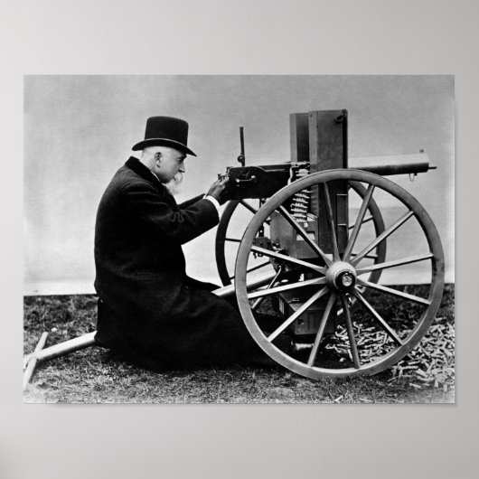 Hiram Maxim vuurt zijn Maxim Machine Pistool - 188 Poster (Voorkant)