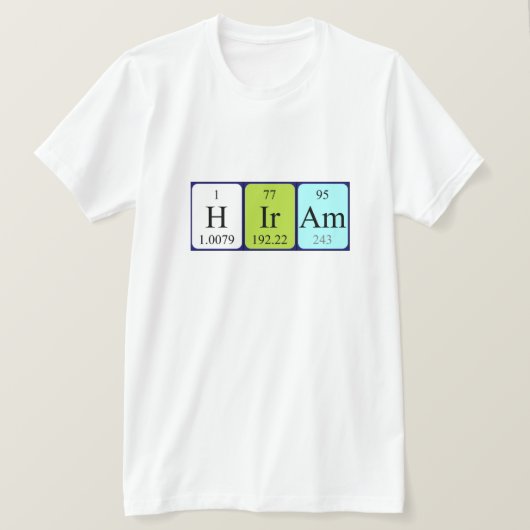 Hiram periodiek systeem naam shirt (Design voorkant)