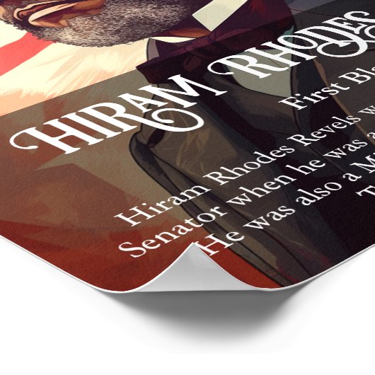 Hiram Rhodes Revels Zwart Geschiedenis Maand Class Poster (Hoek)