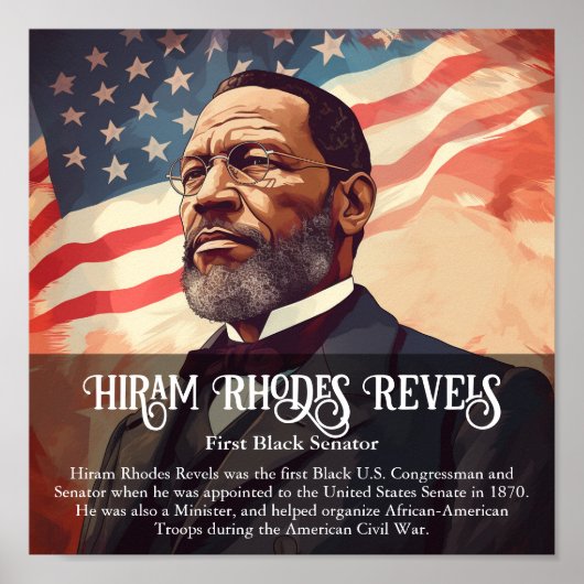 Hiram Rhodes Revels Zwart Geschiedenis Maand Class Poster (Voorkant)